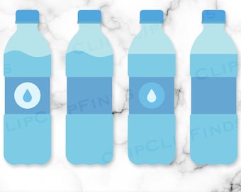 Bouteille d'eau SVG, bouteille d'eau PNG, clipart bouteille d'eau, téléchargement numérique