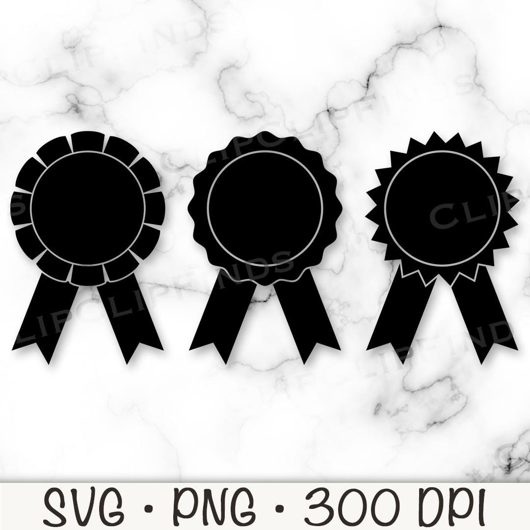 Award Ribbon SVG, Rosette Ribbon SVG, First Place Ribbon, PNG, Award ...