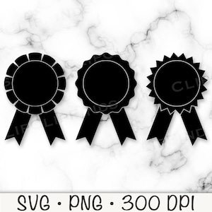 Award Ribbon SVG, Rosettenband SVG, Erstplatz-Band, PNG, Award Abzeichen Silhouette, Trophäe, Clipart, Champion, Nummer 1, digitaler Download