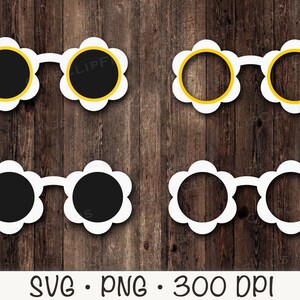 Óculos de sol Daisy, óculos de sol bacanas, óculos de sol hippie, óculos de sol floridos, SVG, PNG, clip art, download digital instantâneo