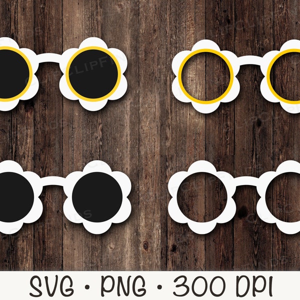 Daisy Sunglasses, Groovy Sunglasses, Hippie Sunglasses, Flower Sunglasses, SVG, PNG, Clip Art, Instant Digital Download