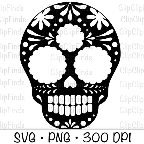 Sugar Skull, Mexican Sugar Skull, SVG PNG, Instant Digital Download