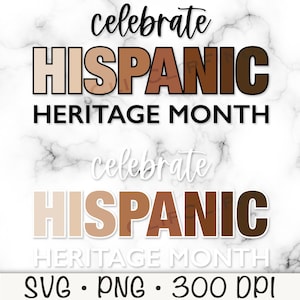 Mese del patrimonio ispanico SVG, Mese del patrimonio ispanico 2024 PNG, Sublimazione, File di design della maglietta, Afro Latina, Multirazziale, Download digitale