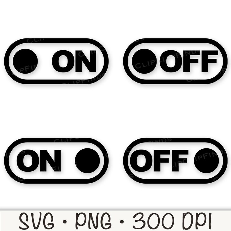 Mode on SVG, Mode off SVG, Toggle Switch, Bundle, Power on and Off, PNG ...