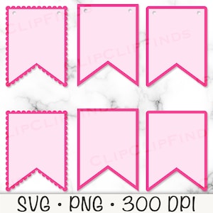 Ausgebogte Wimpelkette SVG, Wimpelkette SVG, Girlande PNG, zweilagig, Partydekoration, digitaler Download