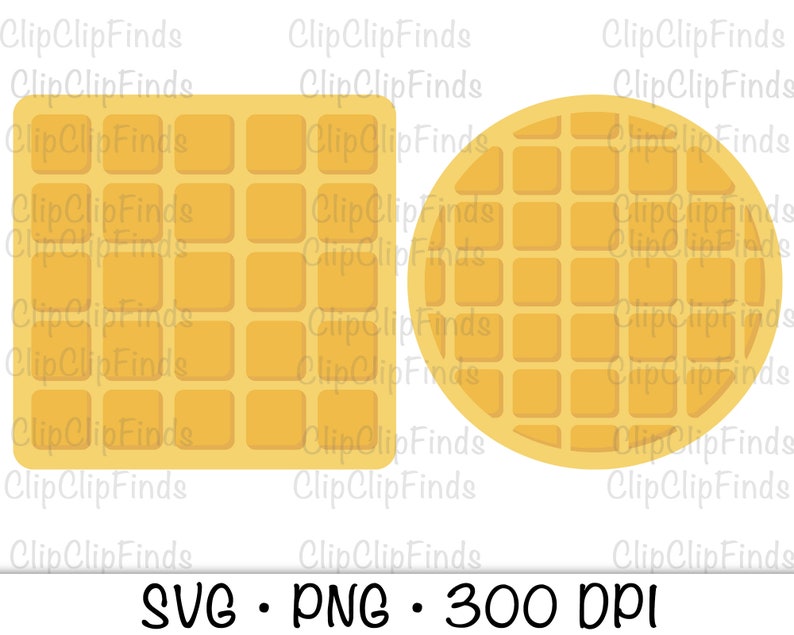 Waffles Round Waffle Square Waffle Waffle SVG PNG Clip Etsy