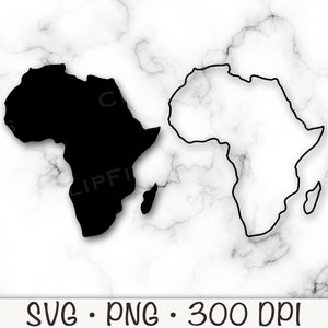 Mappa africana SVG, contorno della mappa africana, sagoma del continente africano, forma dell'Africa PNG, download digitale