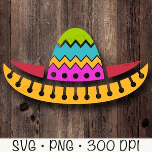 Sombrero SVG, Mexicaanse sombrero SVG, Mexicaanse hoed PNG, Charro Mariachi-hoed, sublimatie, Mexicaans thema, T-shirtontwerp, digitaal downloadbestand