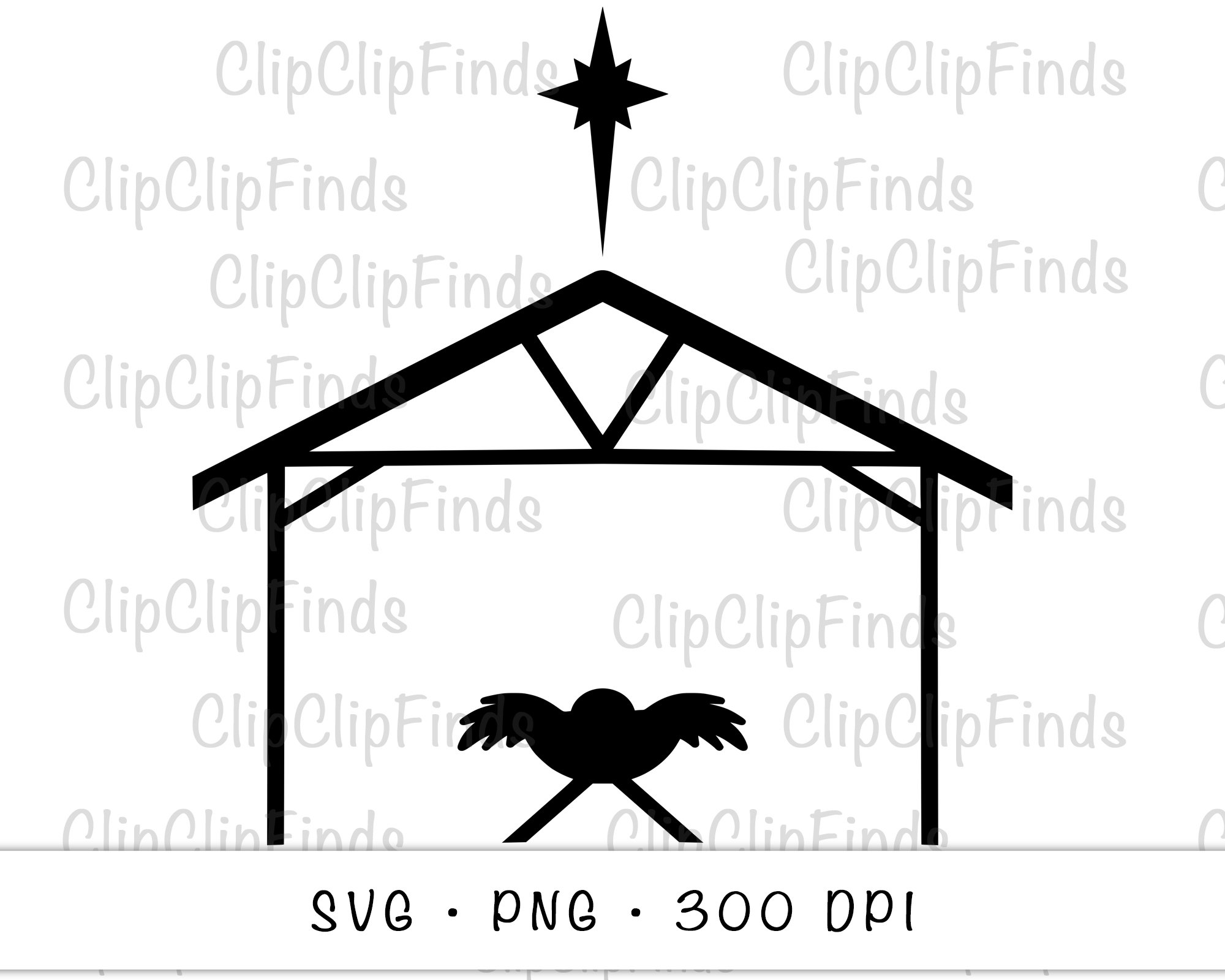 Minimalist Nativity Set SVG Vector Cut File and PNG Etsy