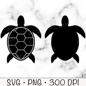 Wasserschildkröte SVG, Meeresschildkröte PNG, Schildkröte Silhouette, digitaler Download