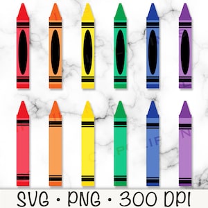 Buntstifte SVG, Buntstifte Clipart, einzelne Buntstifte PNG, bunte Buntstifte, Schulzubehör, Färbung, digitaler Download