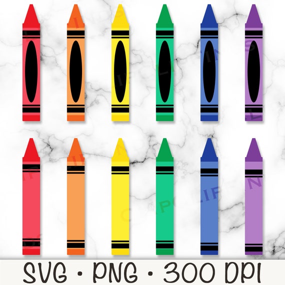 Crayons SVG, Crayons Clipart, Individual Crayons PNG, Colorful Crayons, School Supplies, Coloring, Digital Download