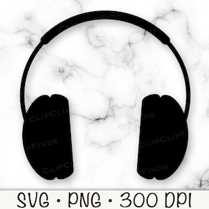 Hoofdtelefoon SVG, hoofdtelefoon PNG, hoofdtelefoon silhouet, gamer, gaming, muziek, DJ, vector gesneden bestand, oortelefoon, sublimatie, digitaal downloadbestand