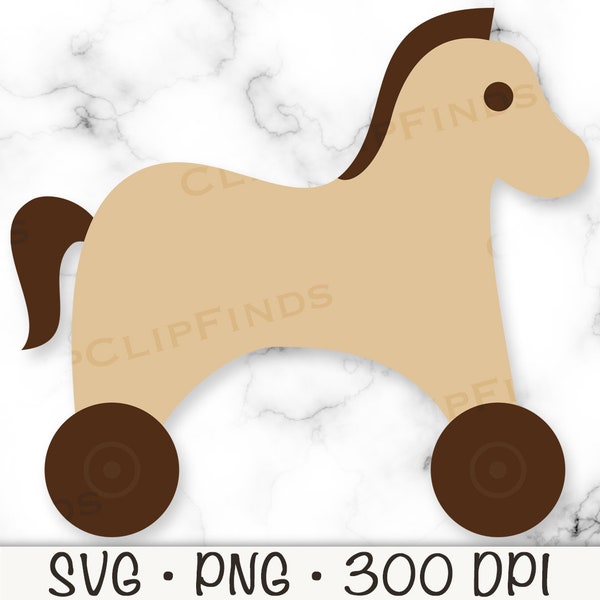 Rocking Horse SVG, Wooden Rocking Toy Horse Clip Art, Wooden Toy Horse, PNG, Instant Digital Download