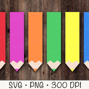 Lápis para colorir SVG, lápis de cor escolar PNG, clipart de lápis para colorir, download digital instantâneo