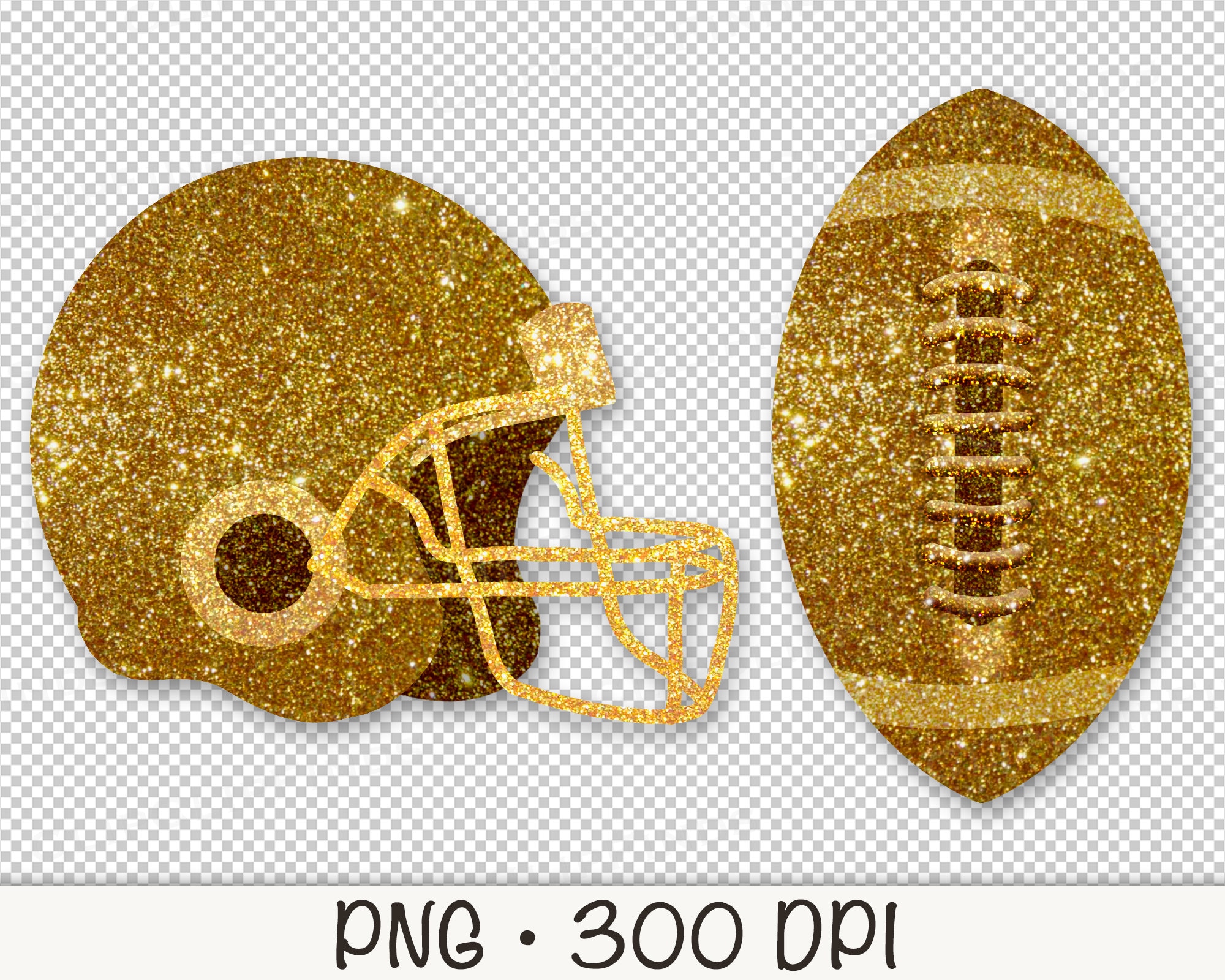 Gold Glitter Football and Helmet PNG Transparent Background - Etsy