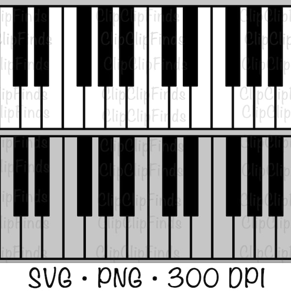 Teclado de piano, Piano SVG, Piano PNG, Descarga digital instantánea