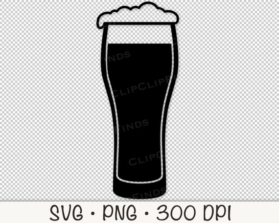 Tall Beer Glass SVG Vector Cut File and PNG Transparent Background