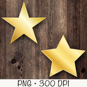 ゴールド スター クリップアート、ゴールド スター PNG、ゴールド スター オーバーレイ、デジタル ダウンロード