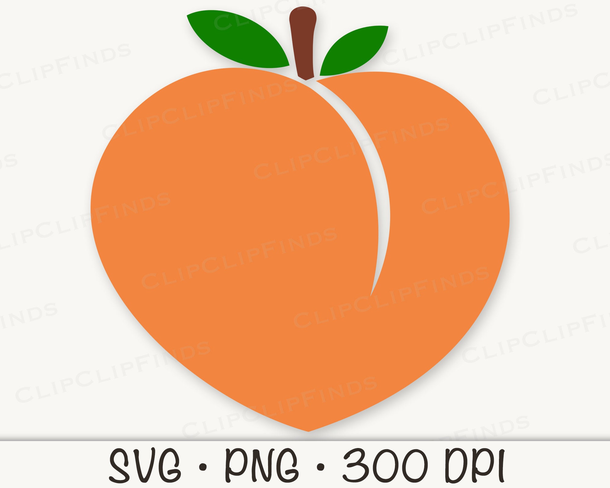 Peach SVG Vector Cut File Peach PNG Transparent Background Etsy