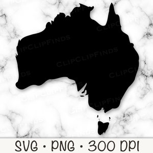 Australien Karte Silhouette SVG, Australien Landkarte PNG, digitaler Download