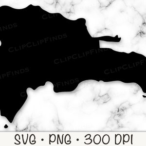 Dominicaanse Republiek silhouet kaart SVG, png, instant digitale download