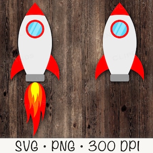 Space Rocket SVG, Rocket Clipart, PNG, Instant Digital Download