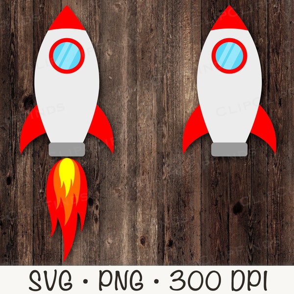 Space Rocket SVG, Rocket Clipart, PNG, Instant Digital Download