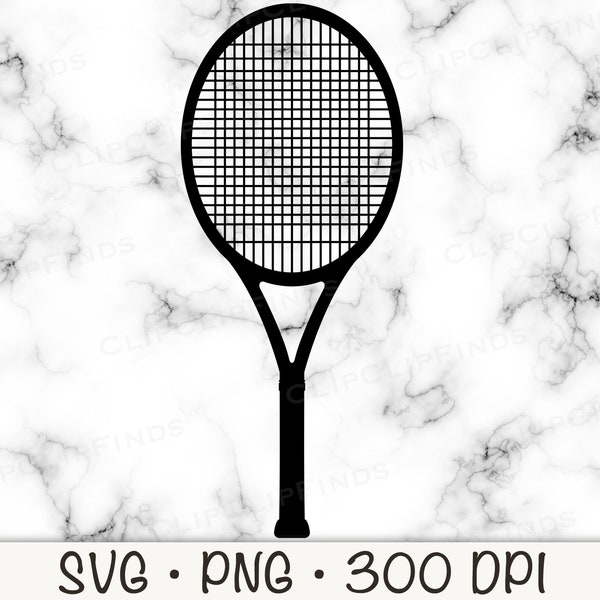 Tennis Racket SVG Vector Cut file, PNG Transparent Background, Tennis Clip Art, Instant Digital Download