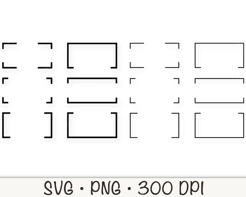 Rectangle Split Monogram Border Frames: SVG, PNG (digital Download) - Etsy