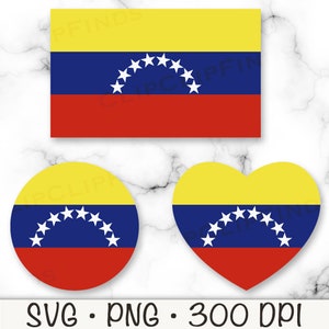 Venezuelan Flag SVG, Venezuela Heart PNG, Venezuela Circle Flag Icon, Digital Download