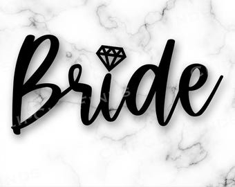 SVG de novia, PNG de novia, PNG de despedida de soltera, archivo de diseño de camiseta, sublimación, diamante, equipo de la novia, dama de honor, boda, nupcial, archivo digital