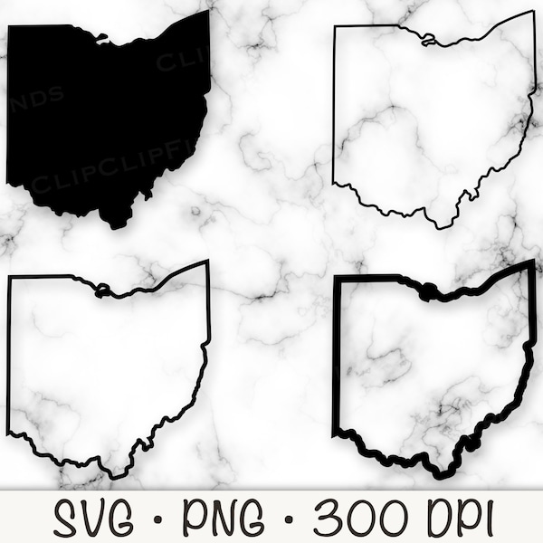 Ohio State Map SVG, Ohio Outline, PNG, Ohio Silhouette Map, Instant Digital Download