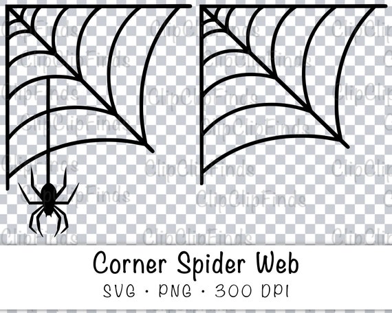 Corner Spider Web/hanging Spider Bundle SVG Vector File and | Etsy
