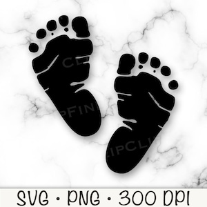 Baby Feet Print SVG, Baby Footprint PNG, Baby Feet Clipart, Baby Feet Silhouette, Baby Feet Shape, Digital Download