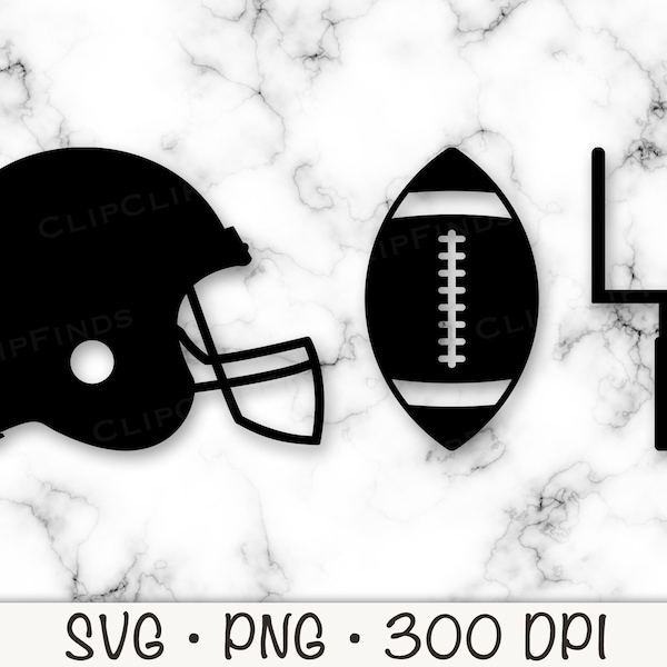 Football SVG, Football Helmet SVG, Goal Post SVG, Football Party, png, Football Silhouette Shapes, Sublimation, Instant Digital Download