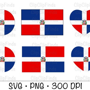 Dominican Flag, Dominican Flag Heart, Dominican Flag Circle, SVG, PNG, Instant Digital Download