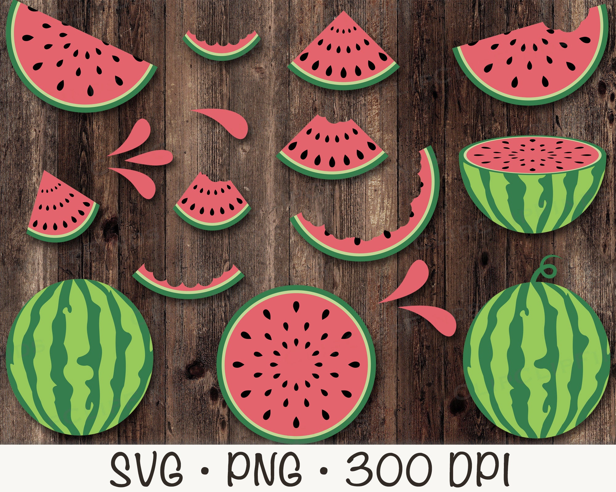 Watermelon SVG Watermelon Clipart Bitten Watermelon Etsy
