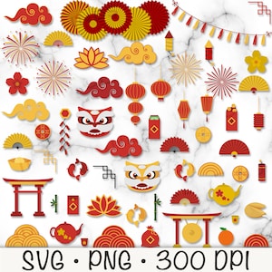 Chinees Nieuwjaar, Chinees Nieuwjaar Clipart, SVG, PNG, Clipart, Mid Autumn Festival, Instant Digitale Download