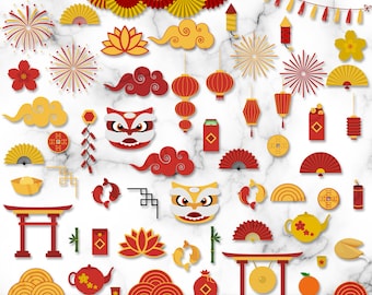 Chinese Lunar New Year, Chinese New Year Clipart, SVG, PNG, Clipart, Instant Digital Download