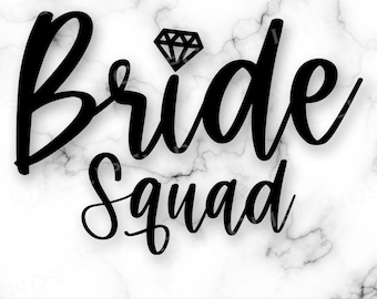 Plantilla SVG de novia, PNG de novia, Despedida de soltera, Archivo de diseño de camiseta, Sublimación, Diamante, Novia en equipo, Dama de honor, Boda, Novia, Archivo digital