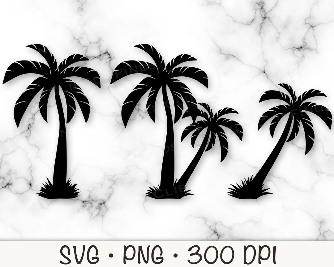 Palm Tree SVG, Vector Cut File and PNG Transparent Background, Clip Art