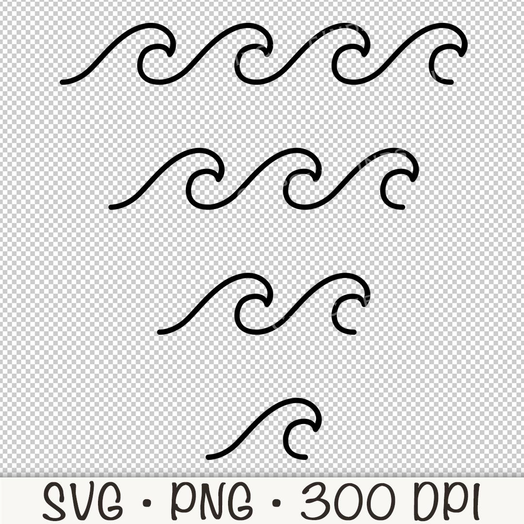 Waves SVG, Beach Waves SVG, Ocean Waves Clipart, Simple Minimalist ...