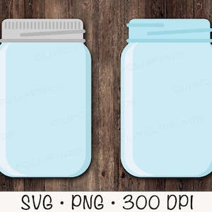 Mason Jar Bundel SVG Vector Cut File en PNG Transparante Achtergrond Sublimatie Clip Art Instant Download