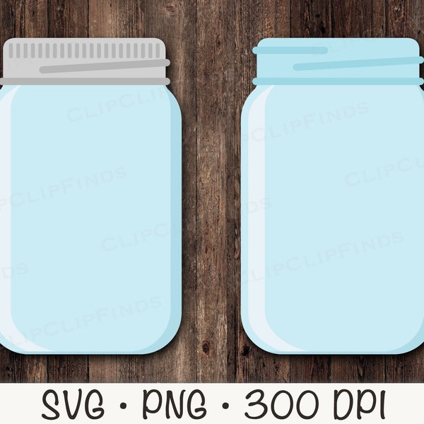 Mason Jar Bundle SVG Vector Cut File and PNG Transparent Background Sublimation Clip Art Instant Download