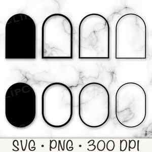 Boho boog en ovaal bundelpakket SVG, bohovormen, boogomtrek, ovale omtrek, png, minimalistische vormen, uitnodiging, digitale download