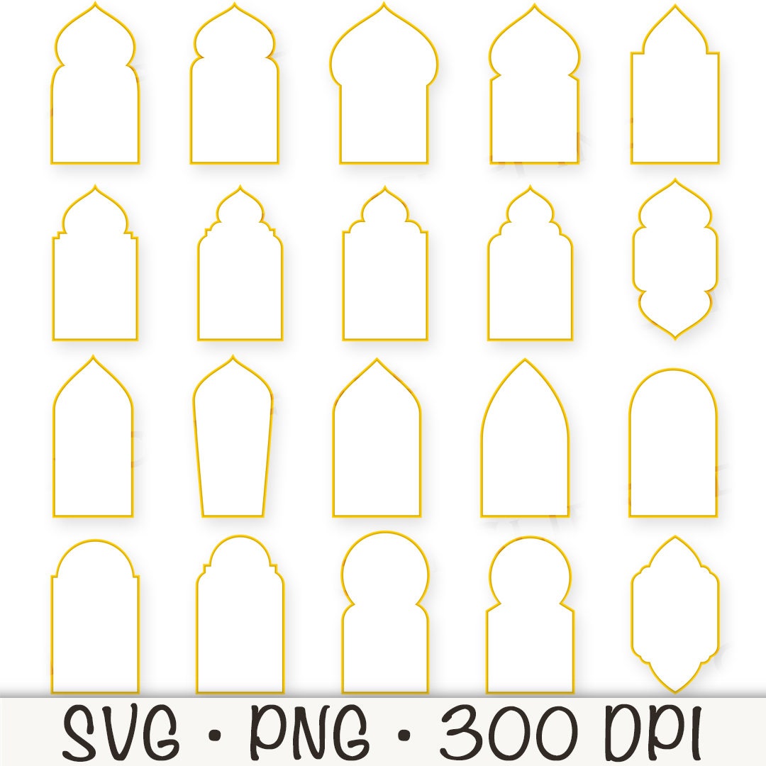 地中海風ボーダーフレームSVG、アラビア風フレーム、モロッコ風
