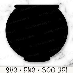 Vissenkom SVG, vissenkom png, ronde vissenkom clipart, vissenkom silhouet vorm, digitale download