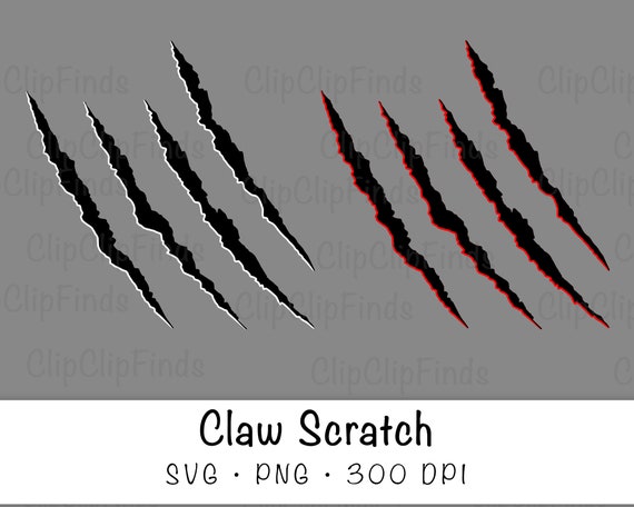 Claw Scratch Mark Bundle SVG Vector Cut File and PNG - Etsy