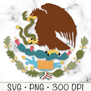 Drapeau mexicain aigle armoiries SVG PNG, aigle drapeau mexicain plat simple, drapeau mexicain aigle SVG, escudo mexicain, téléchargement immédiat